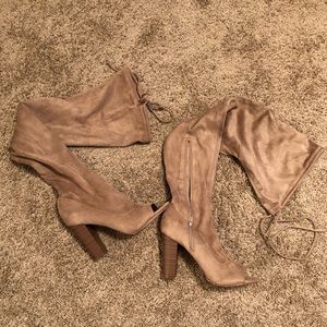 Thigh-high Open Toe Boots